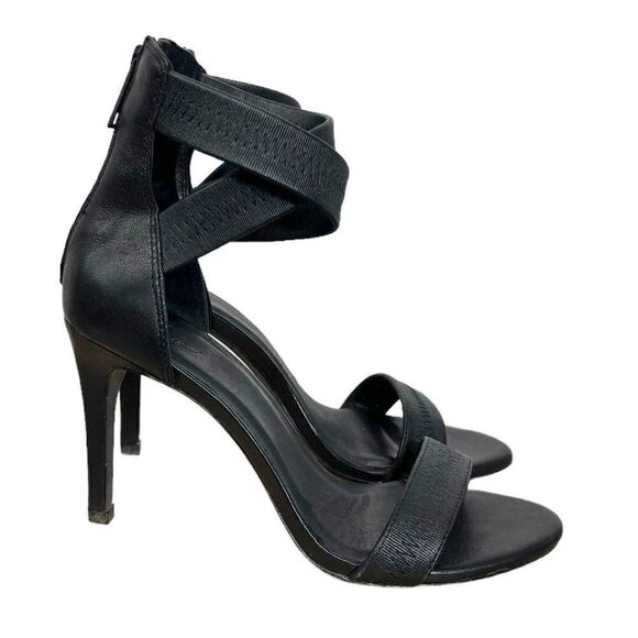 Joie Elaine Black Leather Open Toe Stiletto Criss Cross Sandals EU 38, US 8 M - Picture 2 of 9
